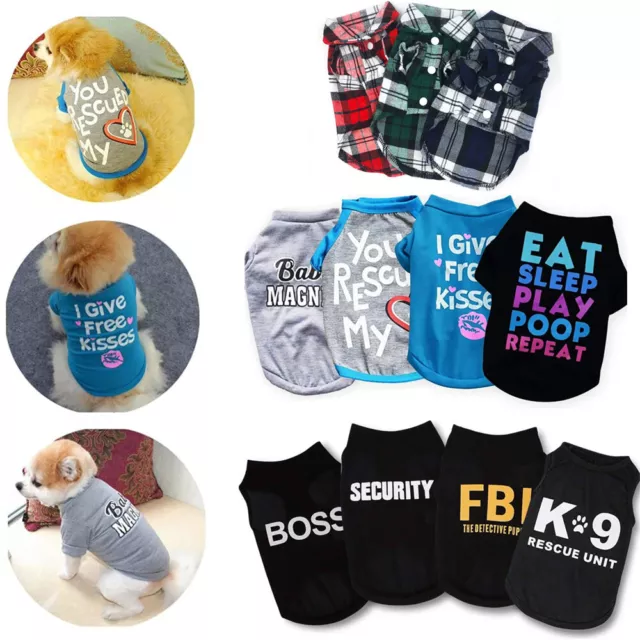 Cute Dog Pet Puppy Shirt T-Shirt Clothes Coat Apparel Costumes Summer Top Vest