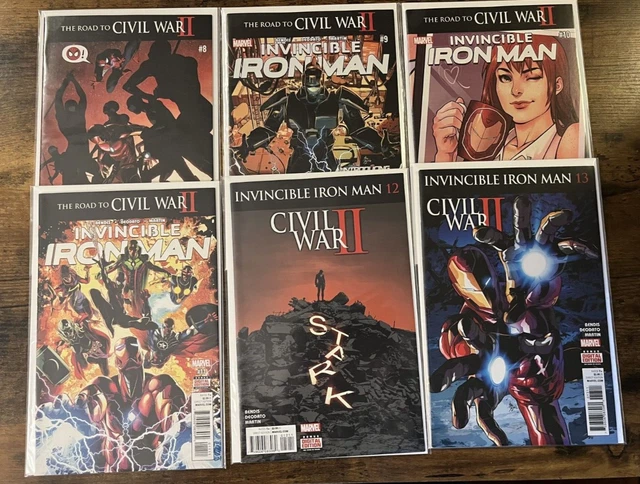 Lot of 6 Invincible Iron Man Vol 3 #8 9 10 11 12 13 Marvel Comics 2016 1st Riri