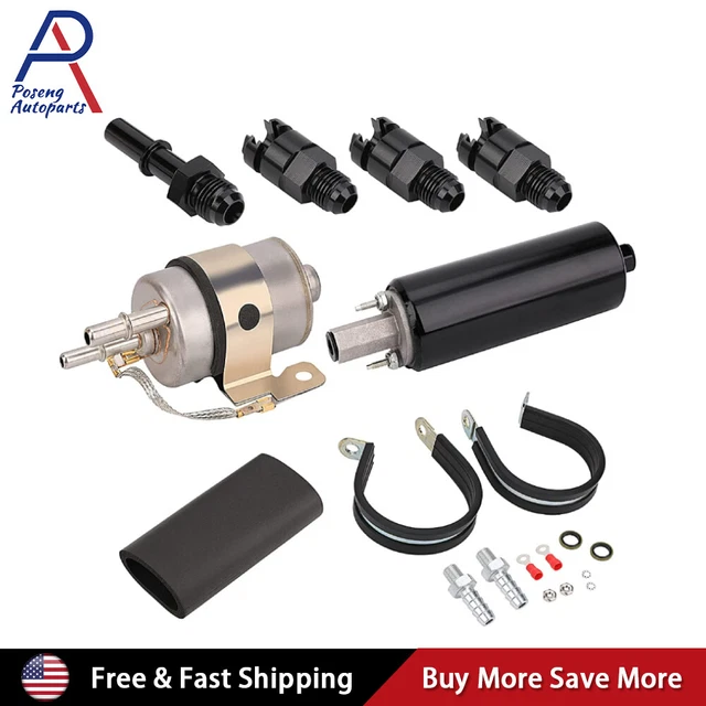 LS FUEL FILTER & Regulator EFI Fuel Pump Kit Walbro Returnless 6AN