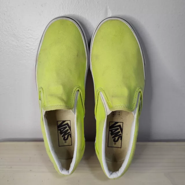 Vans 500714 Neon Green Size 8 Women's Slip On Shoes Sneakers