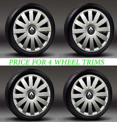 Silver 14" wheel trims, Hub Caps, Covers to fit Renault Clio(Quantity 4 ) 3