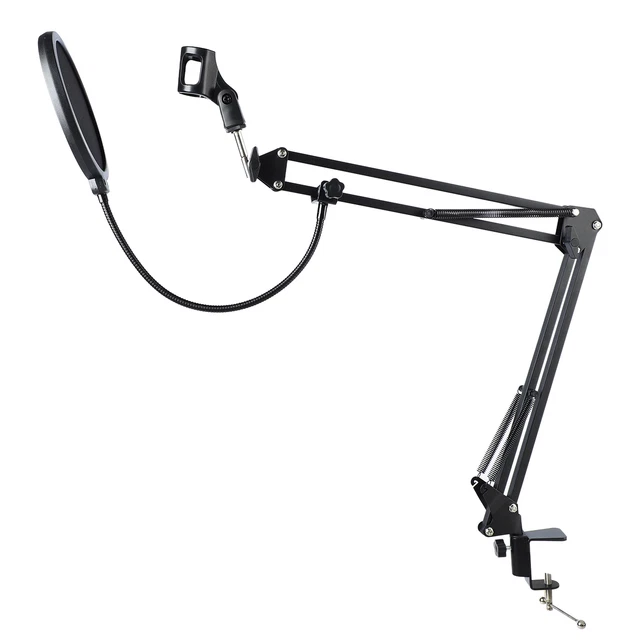 Kinsman KSS06 Asta Per Microfono Con Braccio Mobile - Pieghevole, Leggera, Altezza Max 234 Cm, Nero