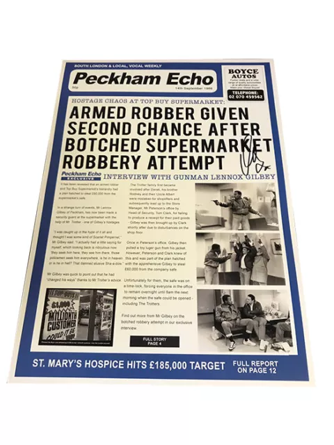 Only Fools and Horses Peckham Echo SHADOW Poster Hand Signed Vas Blackwood A3