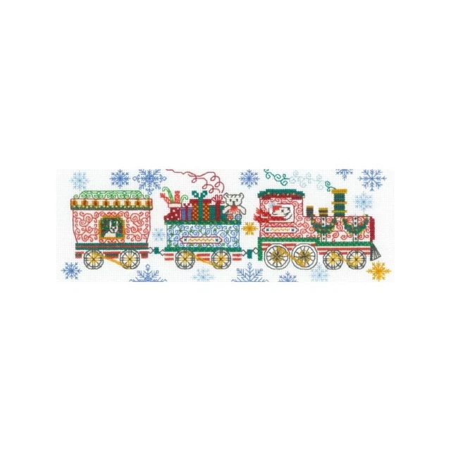 Kit point de croix,  point compté  RIOLIS 2156  Le train de Noël  30x10 cm