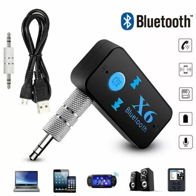 Bluetooth Audio Receiver Wireless Music 3.5mm AUX For Speakers Car Stereo Mic