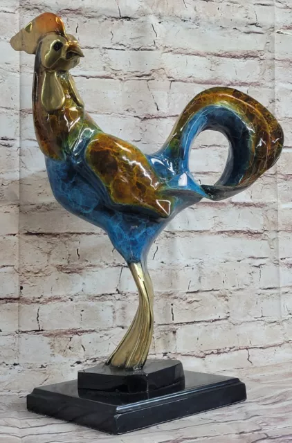 Early 20th Century French Patinated Bronze Rooster Sculpture Signed Picasso