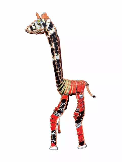 Handmade Recycled Coca Cola Giraffe Tin Can Sculpture Art Decor Collectible