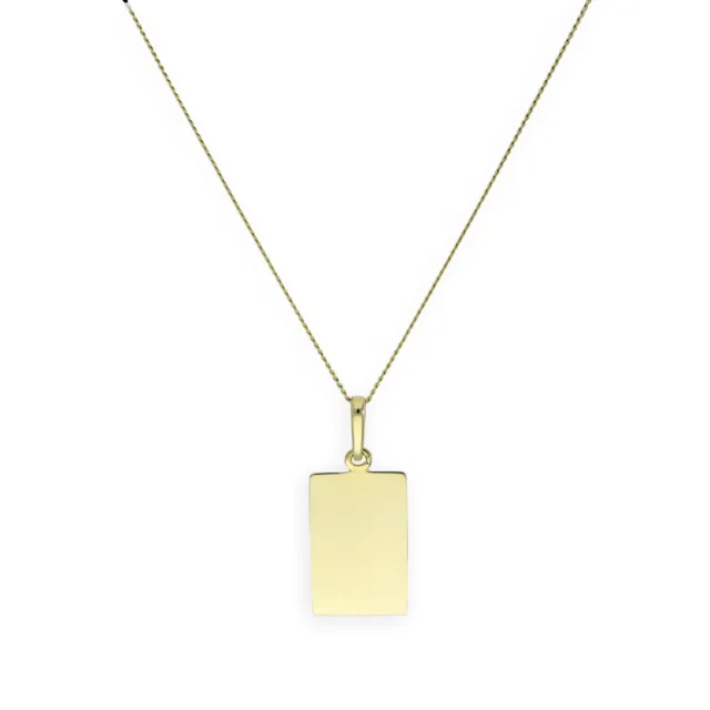 9ct Gold Rectangular Necklace 16 - 20 Inches