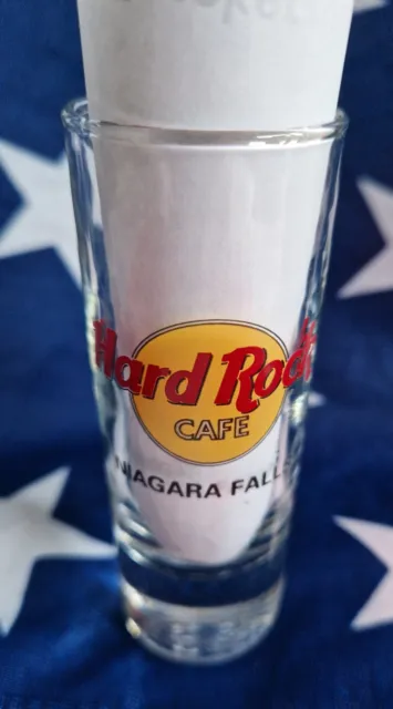 HRC Hard Rock Cafe Niagara Falls Logo Shot Glass Shotglass Black Letter NEW