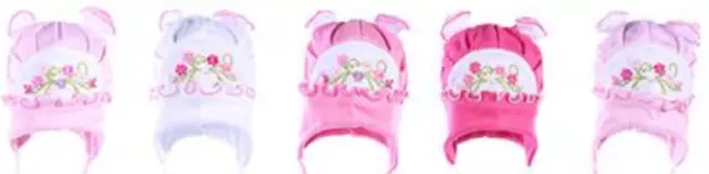 BNWT Cotton baby girl pink hat 0-3 months!