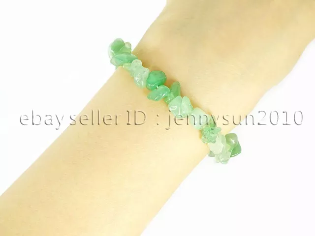 Natural Gemstone 5-8mm Chip Beads Stretchy Bracelet Reiki Chakra Fashion Jewelry