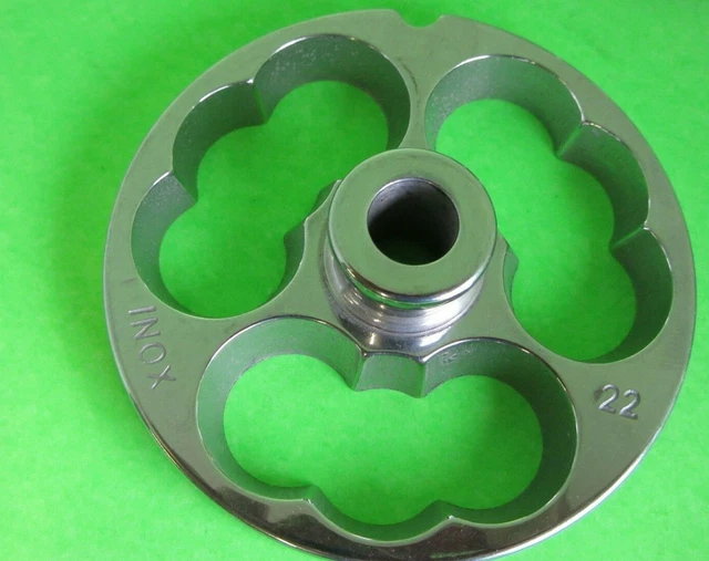 #22 Kidney plate for stuffing sausage with your meat grinder.  STAINLESS STEEL