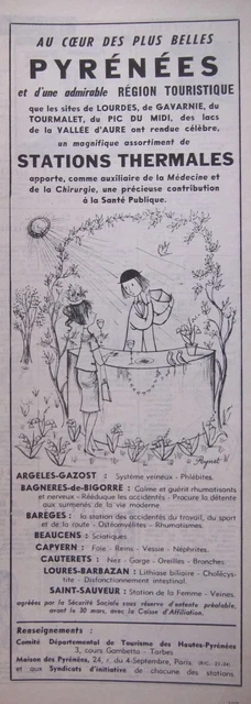 Publicité De Presse 1962 Au Coeur Des Pyrénées - Peynet - Advertising