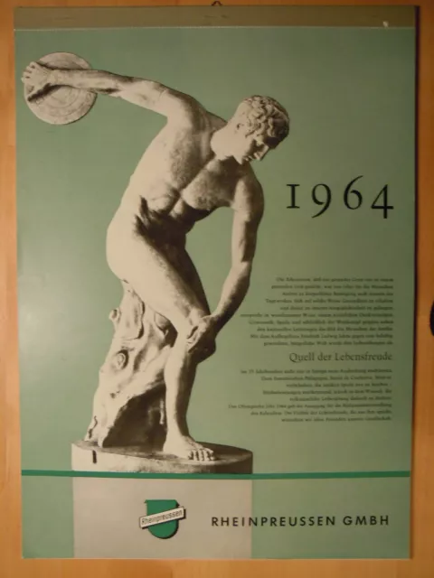 RHEINPREUSSEN KALENDER  1964   Jahreskalender  Reisekalender  RHEINPREUßEN