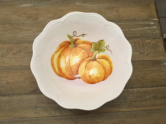 Beautiful Maxcera Watercolor Pumpkin Patch 12" Serving Bowl