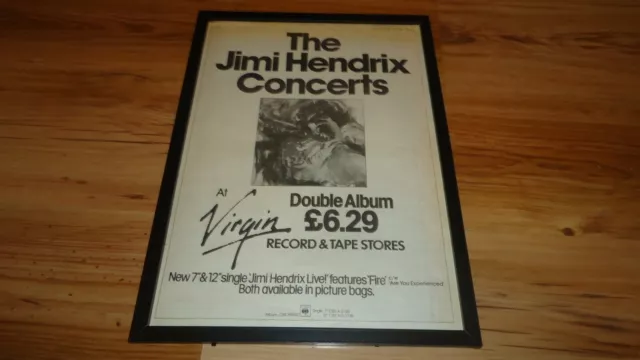 JIMI HENDRIX concerts-framed original poster sized advert