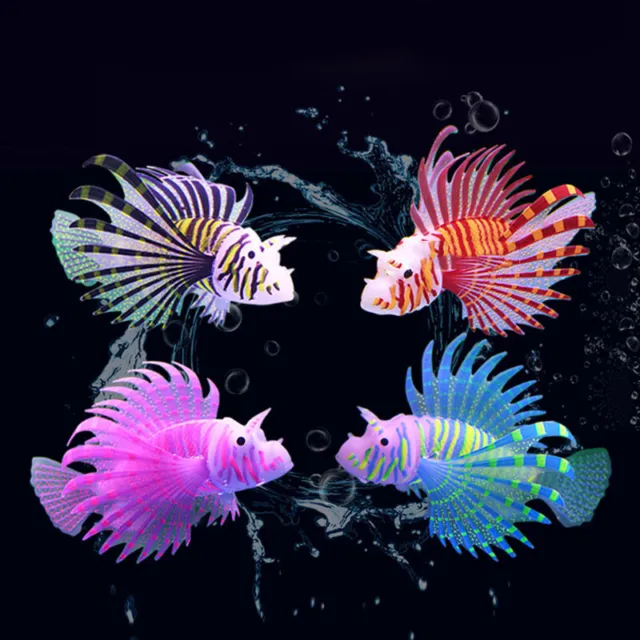 Aquariums Artificial Luminous LionFish Landscape Silicone Fake Fish Tank☆