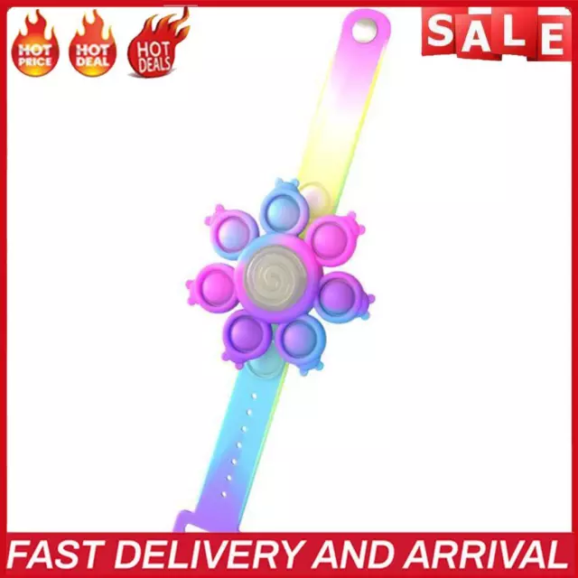 Fun Electric Push Bubble Bracelet Glow Ladybug Fingertip Gyro (Purple Blue)