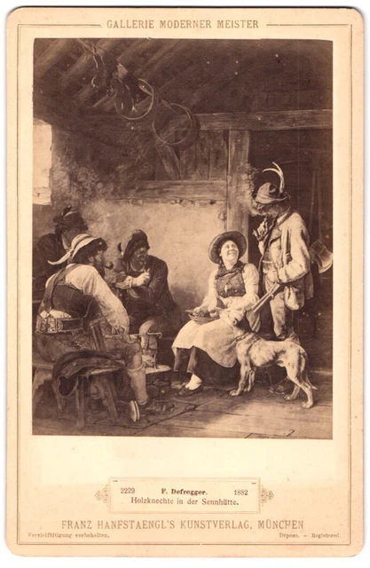 Fotografie Franz Hanfstängl, München, Gemälde F. Defregger Holzknechte in der S