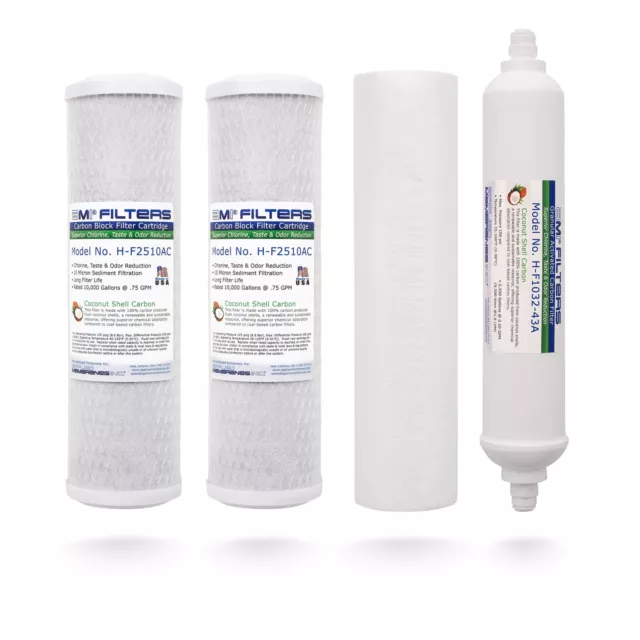 APPLIED MEMBRANES Reverse Osmosis Filter Replacement Set, 50 GPD Pre and Post...