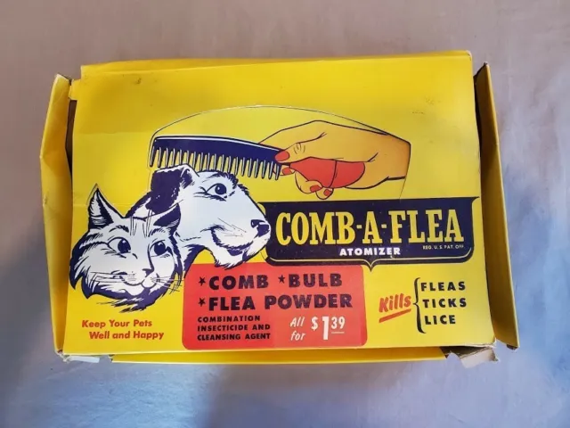 Vintage 12 Comb-A-Flea Atomizers Unused in Display Box