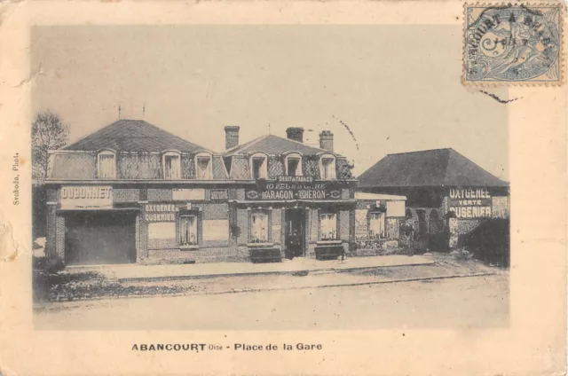 Cpa 60 Abancourt / Place De La Gare