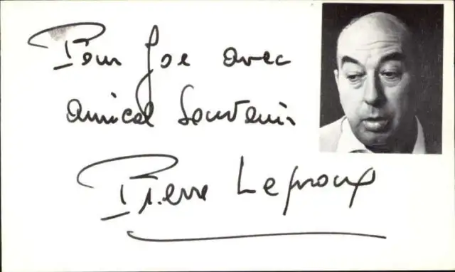 Pierre Le Proux 1975 French Actor Signed 3" x 5" Index Card