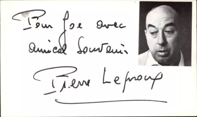 Pierre Le Proux 1975 French Actor Signed 3" x 5" Index Card