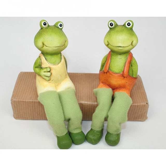 niedlicher Frosch als Kantensitzer, Keramik, Handbemalt, 18/9cm, neu