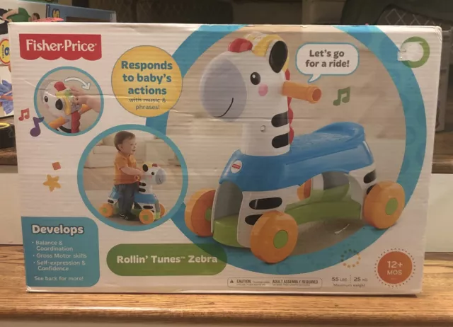 Fisher-Price Rollin' Tunes Zebra Baby Toy, NIB OUT OF STOCK AT WALMART!!!!!