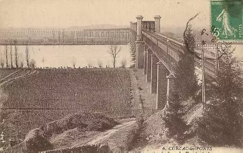 Cpa Cubzac Les Ponts Chemin De Fer
