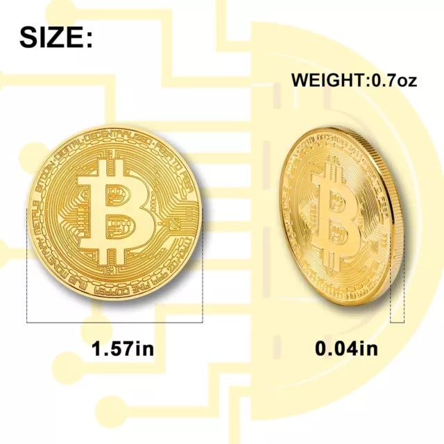 15 Pcs Physical Bitcoin Coins Commemorative 24K Gold Plated Bit Coin Collectible 2