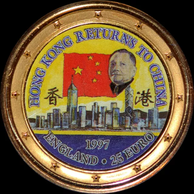 1997 UK 25 EURO DENG XIAOPING HONG KONG RETURNS TO CHINA QE II - （Fantasy medal）