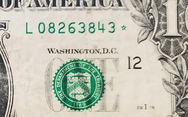 STAR NOTE US One Dollar L Block San Francisco Series 2017 L 08263843 *