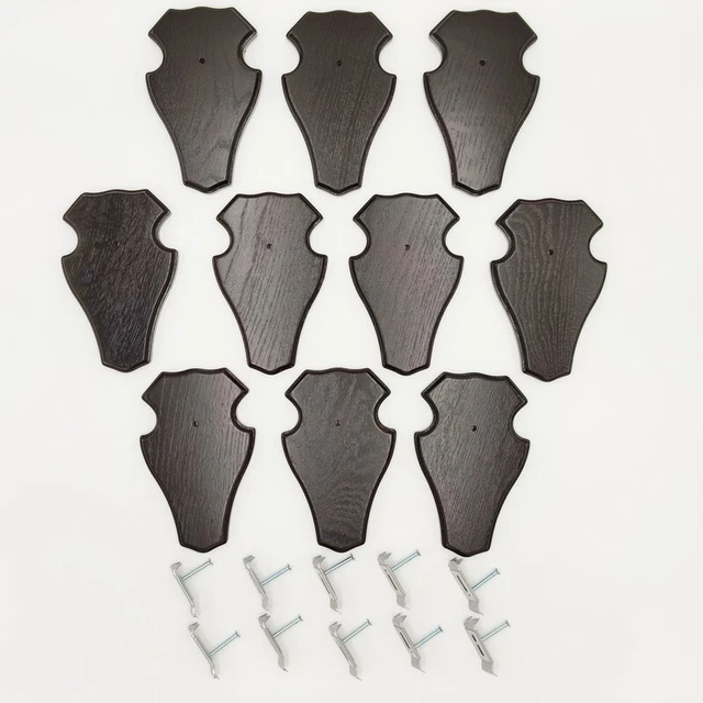 10 Pieza Ciervo Escudo de Trofeo Romo En Oscuro Af 18,5cm x 11,5cm Con