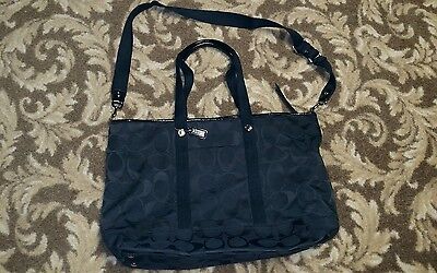 Coach Travel Tote Carry On Weekender Suitcase Duffel Bag $595 Xl Black Jacquard