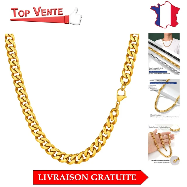 Vente Chaine homme acier à gros maillons ovales serrés