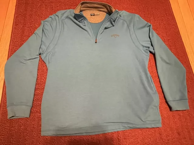 Callaway Men’s Sweater 1/4 Zip Long Sleeve Golf Performance Blue Sz L