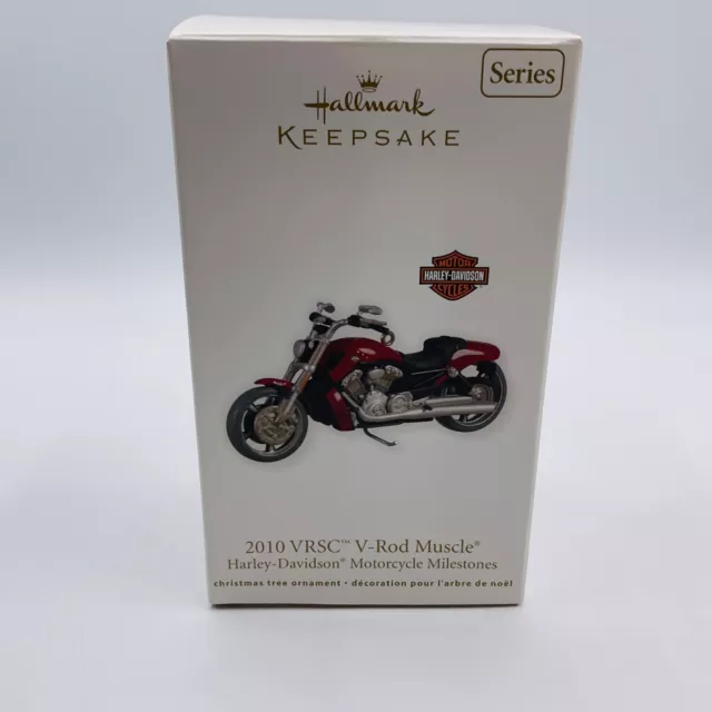 Harley Davidson Hallmark Keepsake Ornament 2010 VRSC V-ROD Muscle #13 Red Moto