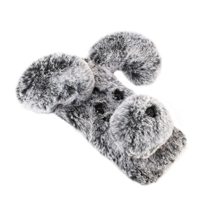 Coque pour téléphone à motifs en peluche douce Mignon Mode hiver Garder