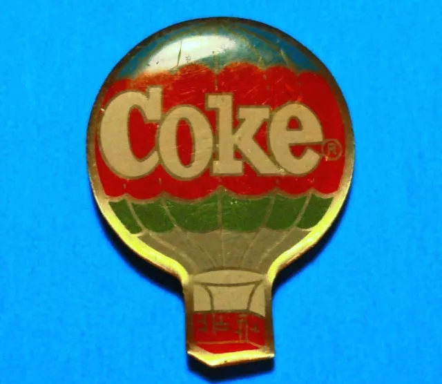 Coca Cola - Coke - Hot Air Balloon - Vintage Lapel Pin - Hat Pin - Pinback