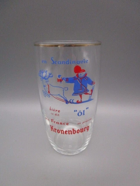 5 anciens verres à bière Kronembourg - Collection