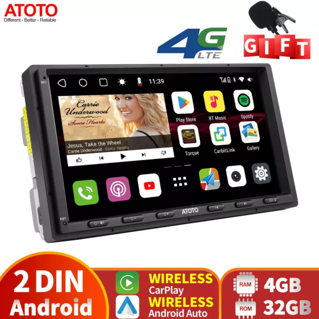 ATOTO S8MS Android 10 Doppel-DIN Autoradio 4G+32GB Bluetooth Carplay 4G LET DSP