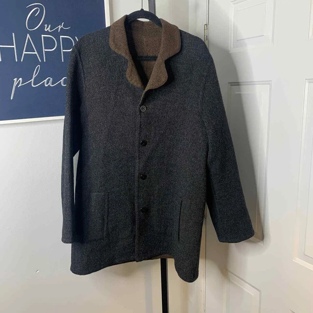 J. Jill Womens Jacket Medium Gray Alpaca Wool Blend Button Front Pockets Casual