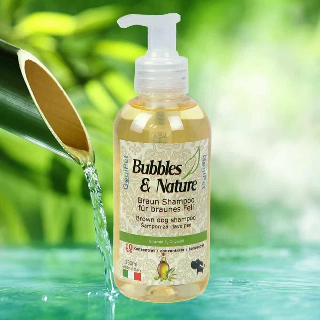 Champú Bubbles & Nature Braun para pelaje marrón mascota cuidado del pelaje higiene
