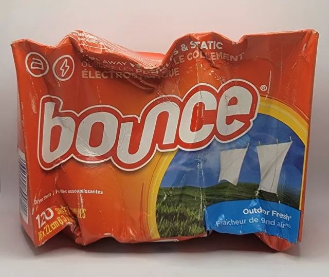 Bounce Dryer Sheets, Outdoor Fresh, 120 Count *DAMAGED*