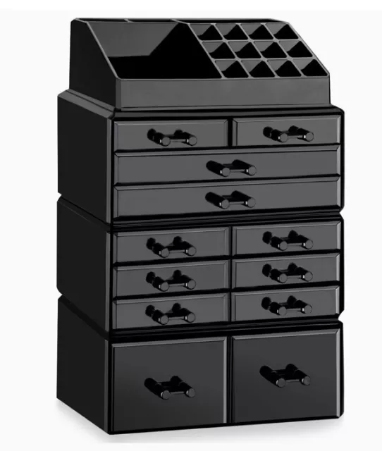 Black Acrylic Makeup 4 Tier Organizer