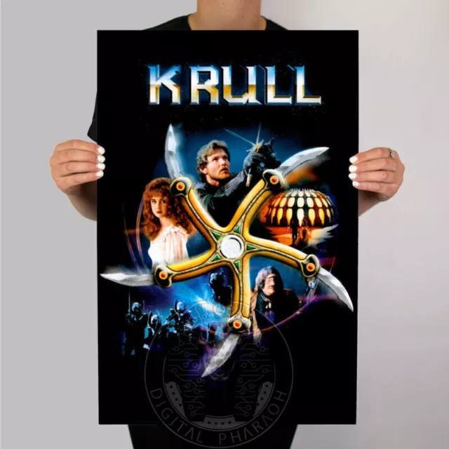 Krull 80s Fantasía Película Metal Póster Obra de Arte Sci Fi Hombre Cueva Decor