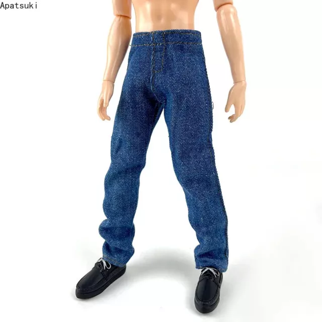 Dark Blue Handmade Pants For Ken Boy Doll Jeans Trousers 1/6 Dolls Accessories