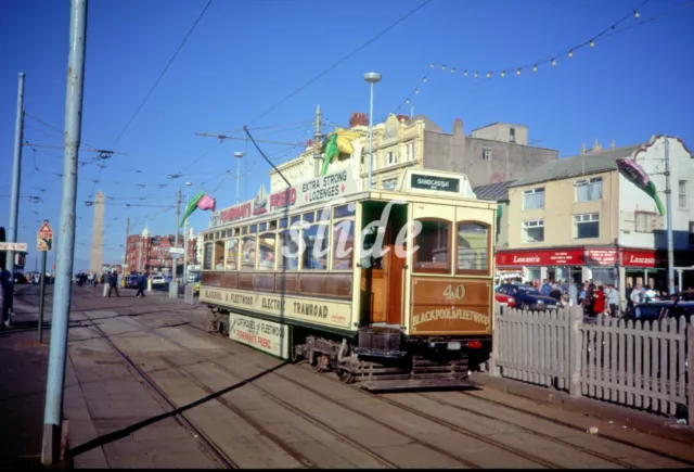 Blackpool Fleetwood Box Tram 40 Talbot Sq 1988 Original Slide+Copyright
